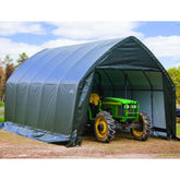 Garage haut démontable 23,8m² en acier et polyéthylène vert – Shelter Logic Ma boutique